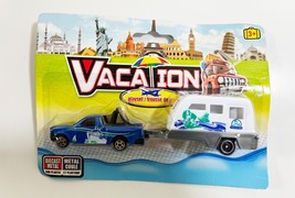 VACATION PLAYSET DIE CAST METAL TRUCK  &amp; TRAILER - £8.54 GBP