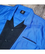 Hilton Bowling Shirt Men&#39;s 3XL Blue Black Retro Cars AC Delco Button Up ... - $29.99