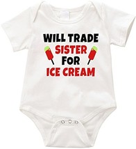 VRW Will trade sister for ice cream unisex baby Onesie Romper Bodysuit (12 month - £11.70 GBP