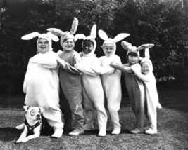 Our Gang Six Laughing In Bunny Suits With Dog 8X10 Photograph - £7.76 GBP