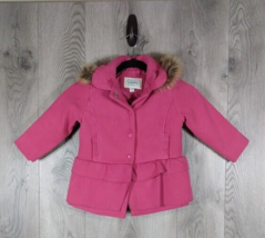 Sebby Jacket Toddler Girl&#39;s 2T Long Sleeve Fleece Peacoat Detachable Hood - £9.76 GBP