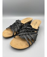 Minnetonka Black Strappy Wedge Slip On Sandals Womens 8 - $293.55 MXN