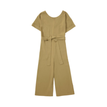 NWT Everlane Thea Japanese GoWeave Short Sleeve Jumpsuit in Olive Green Belted 2 - £57.55 GBP