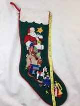 Midwest of Canyon Falls Christmas Stocking Needlepoint Santa Claus 19” - £23.58 GBP