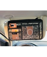 MOD 8 Compartments Car Sun Visor Organizer Black & White Zebra Glam Glitter