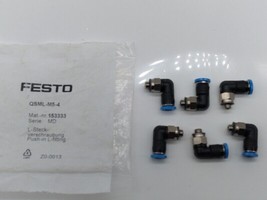 NEW Festo QSML-M5-4 Push-In L-Fitting Connector Lot of 6 - £22.41 GBP