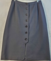 Talbots Skirt Womens Size 6 Black Viscose Flat Front Dark Wash Slit Butt... - $15.77