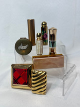 Vtg Lipstick Powder Perfume Tube Lot Brevete Bourjois Kay Hollywood Estee Lauder - $49.45