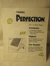 1990 MB Travel Games - Perfection game piece: instruction sheet - £1.57 GBP