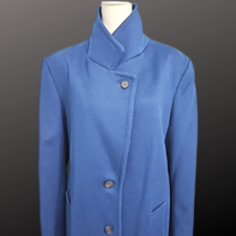 Ashley Scott Vintage Blue Wool Trench Coat image 11