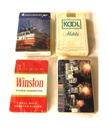 4 Vintage Decks Cigarette Playing Cards Kent III Winston Kool Benson &amp; H... - €14,32 EUR