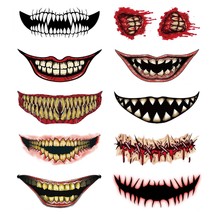 Halloween Prank Makeup Temporary Tattoo Horror Lip Big Mouth Fake Tattoo... - £15.71 GBP