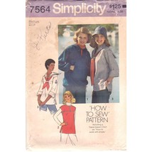 Vintage Sewing PATTERN Simplicity 7564, How to Sew 1976 Misses Pullover Tops - $18.39