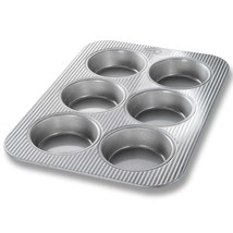 USA Pan Bakeware Mini Round Cake and Cinnamon Roll Pan, 6 Well, Nonstick &amp; Quick - £46.42 GBP