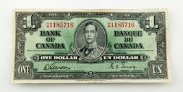 1937 Bank Von Canada Ein Dollar Banknote (F) Fein Zustand Pick #58d - $91.58