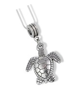 Large Silver Coloured Sea Turtle Charm Chain Necklace - £63.46 GBP