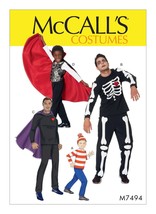 McCall's Sewing Pattern 7494 Costumes Skeleton Hero Vampire Mens Size S-XL - £7.16 GBP