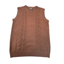 Paul Jones Sweater Vest Mens Large Brown Cable Argyle Grandpa Academia P... - $29.88