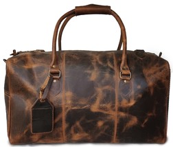Jaald 20&quot; Genuine Leather travel Duffel bag Gym Sports Weekend Duffle Bag gift - £117.50 GBP