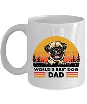 World&#39;s Best Pug Dog Dad Coffee Mug 15oz Ceramic Gift For Dogs Lover, Funny Pugs - £15.78 GBP