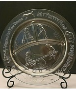 MARGERY DAW CHILD&#39;S PLATE CLEAR GLASS DIVIDED 8.5&quot; - $12.93 CAD