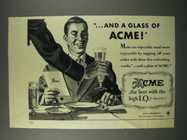 1946 Acme Beer Ad - And a Glass of Acme - £14.48 GBP