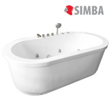 Whirlpool Freestanding Modern Bathtub Double Pump 16 Nozzle Hot Tub Hydr... - $2,159.00