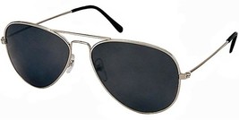 Wholesale 12 Pair Oversized Aviator Sunglasses Silver Frame Black Lenses - £18.18 GBP