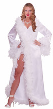 Forum Novelties Vintage Hollywood Marabou Satin Robe, White, Standard - £90.38 GBP