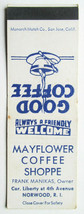 Mayflower Coffee Shoppe - Norwood, Rhode Island Restaurant 20FS Matchbook Cover - £1.58 GBP