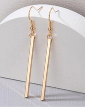 Fashion Long Bar Drop Earrings Dainty Gold Women Long Bar Drop Dangling Earrings - £4.75 GBP