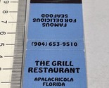 Vintage Matchbook Cover  The Grill Restaurant Apalachicola, FL  gmg Unst... - $12.38