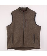 Orvis Sweater Vest Men&#39;s XXL Brown Full Zip Fishing Outdoor Fleece Sleev... - $24.74