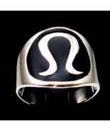 Sterling silver ring Sumerian Omega ancient symbol Ninhursag deity with ... - $81.50 CAD