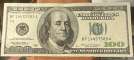 1999 Bill $100 ~Atlanta #BF 14457589 A - $154.00