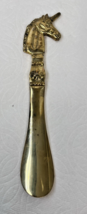 1985 Solid Brass Unicorn Shoehorn 8 1/4 Inch  Fleur-de-lis Shoe Horn - $645.87 MXN