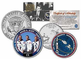 APOLLO 9 SPACE MISSION 2-Coin Set U.S. Quarter &amp; JFK Half Dollar NASA AS... - £9.63 GBP