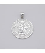 Sterling Silver Aztec Mayan Sun Deity Pendant Necklace Ancient Calendar Charm - $39.99 - $124.99