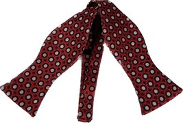 St. Patrick Men&#39;s Self Tie Bow Tie Red Black Pink Polka Dot Pattern Microfiber - £11.98 GBP