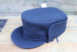 Vintage 1960s Swedish air force blue wool lined winter hat cap Sweden mi... - £19.66 GBP