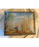 Antique Biscuit Cracker Boite Columbus Nina Pinta Lithographie Graphique... - $103.17