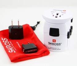 Skross World Tavel Adapter with 3Pole Ground Plug with airline adapter and Pouch - £27.96 GBP