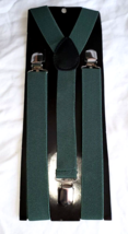 Suspenders Men Or Women Y-Shape Back Clip On Elastic Adjust Dk Green Col... - $12.59