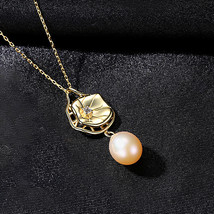 S925 Sterling Silver Necklace Freshwater Pearl Pendant Exquisite Personality Pop - £18.90 GBP