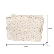 Cotton Makeup Bag Large Travel Cosmetic Bag Quilted Cosmetic Pouch Coquette Aest - £48.53 GBP