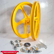 BMX Bicyle 20&quot; PVC Sport Rim Complete (Yellow) Wheelset Hub Set DHL EXPRESS - £94.42 GBP