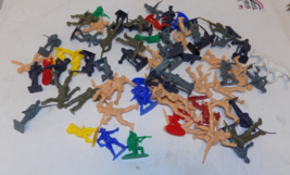 Lot of 68 Vintage Plastic Cowboys Indians Army Civil War Action Figures - $29.38