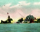 Frederick Island and C M Stone Residence Thousand Islands NY 1908 Vtg Po... - $27.67