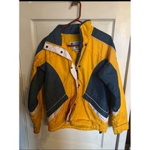 Columbia Vintage Color Block Ski Jacket Winter Sports Coat Yellow Navy S... - $40.96 CAD