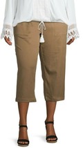 Terra &amp; Sky Women&#39;s Plus Utility Pocket Wide Leg Capri Pants Size 26W Br... - $21.35